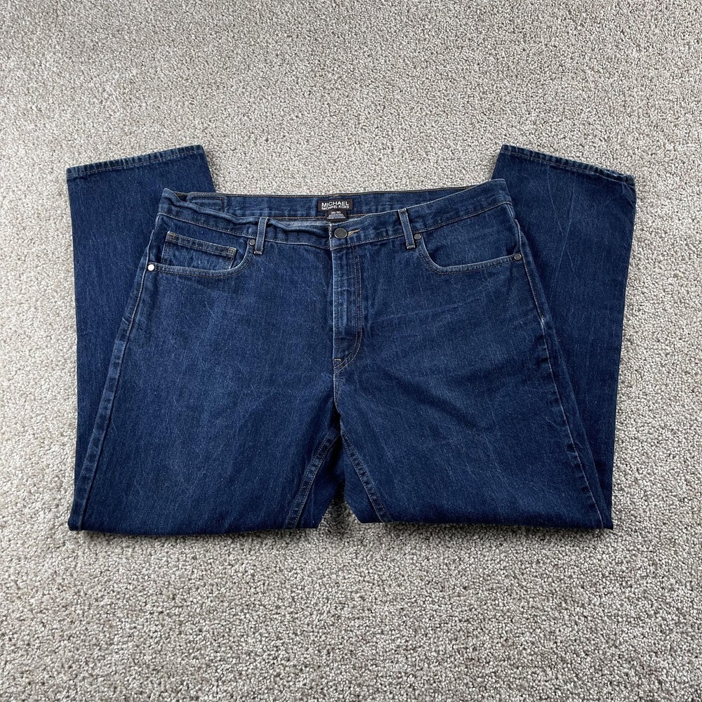 Michael Kors Jeans Mens 38x30 Dark Wash Blue Denim Regular Straight Casual